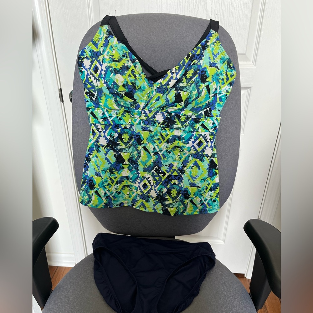 Vibrant Patterned Women's Tankini top and bottom